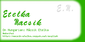 etelka macsik business card